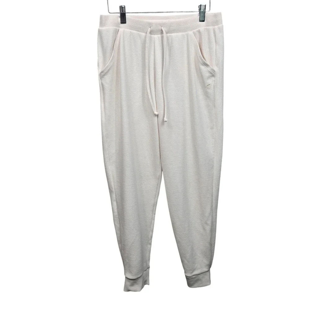 Tommy John Pajama Lounge Pants Soft Waffle‎ Knit Cream Womens Size Medium